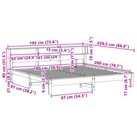 Massivholzbett ohne Matratze Weiß 180x200 cm Kiefernholz