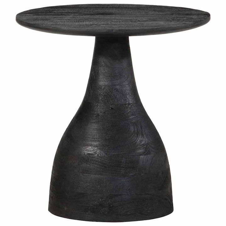 Beistelltisch Schwarz Ø40x40 cm Massivholz Mango