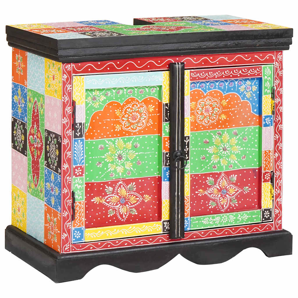 Waschbeckenunterschrank Braun 60 x 35 x 55 cm Massivholz Mango
