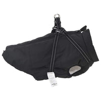 Hundemantel mit Geschirr Wasserdicht Reflektierend Schwarz 4XL