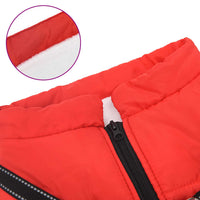 Hundemantel mit Geschirr Wasserdicht Reflektierend Rot 3XL