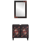 Badezimmerschrank-Set Wandmontiert 2 pcs Massivholz Mango