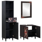 Badezimmerschrank-Set mit Schubladen 3 pcs Massivholz Mango