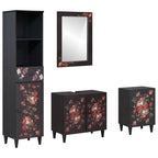 Badezimmerschrank-Set mit Schubladen 4 pcs Massivholz Mango