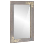 Badezimmerschrank-Set Wandmontiert 2 pcs Grau Massivholz Mango