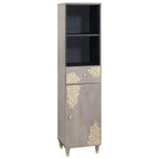 Badezimmerschrank-Set Wandmontiert 3 pcs Grau Massivholz Mango