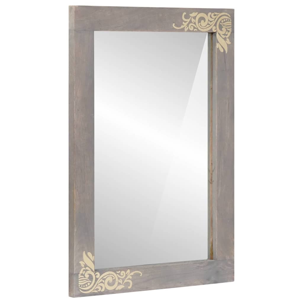 Badezimmerschrank-Set Wandmontiert 4 pcs Grau Massivholz Mango
