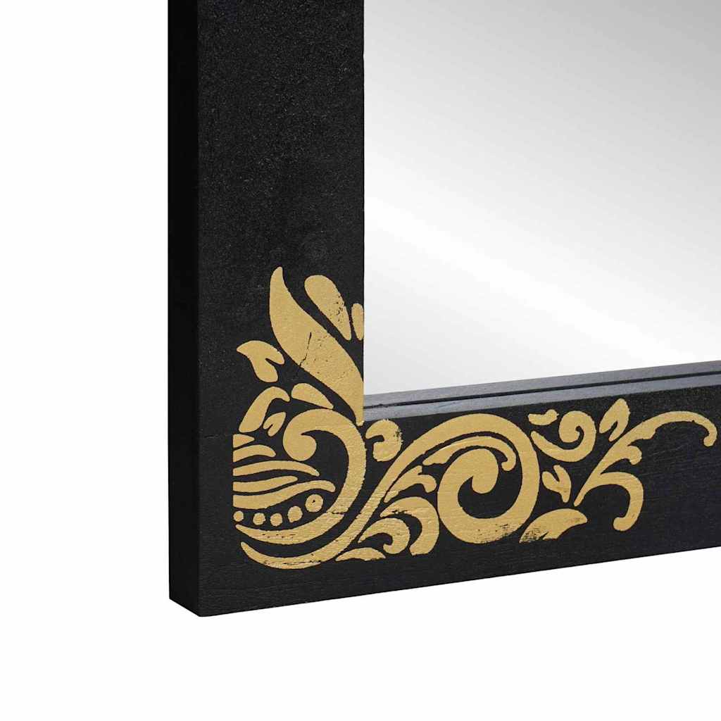 Badezimmerschrank-Set mit Tür 2 pcs Schwarz Massivholz Mango