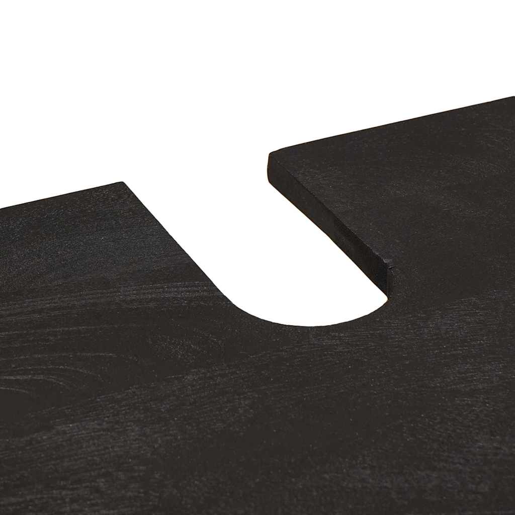Badezimmerschrank-Set mit Tür 5 pcs Schwarz Massivholz Mango