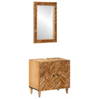 Badezimmerschrank-Set Wandmontiert 2 pcs Massivholz Mango