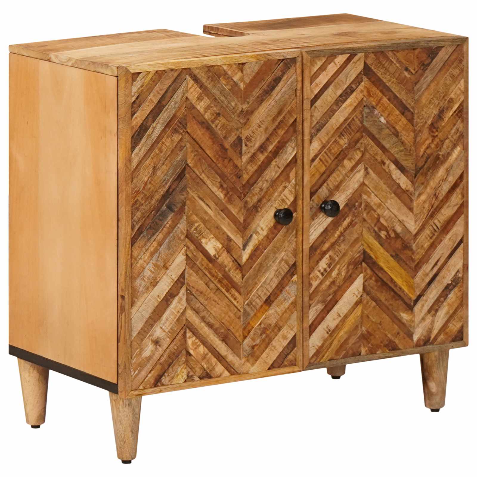 Badezimmerschrank-Set Wandmontiert 2 pcs Massivholz Mango
