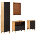 Badezimmerschrank-Set mit Schubladen 4 pcs Massivholz Mango