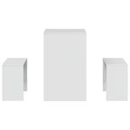 3-tlg. Esstisch und Bank Set Hochglanz-Weiß Holzwerkstoff