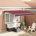 Markise Automatisch mit LEDs Weinrot 300x250 cm