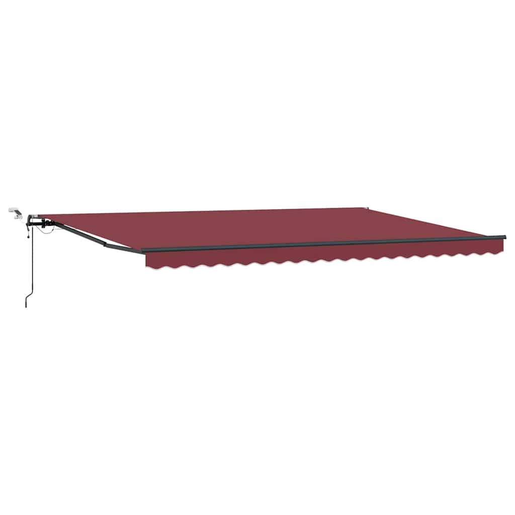 Markise Automatisch mit LEDs Weinrot 500x300 cm