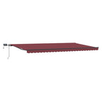Markise Manuell mit LEDs Weinrot 600x300 cm