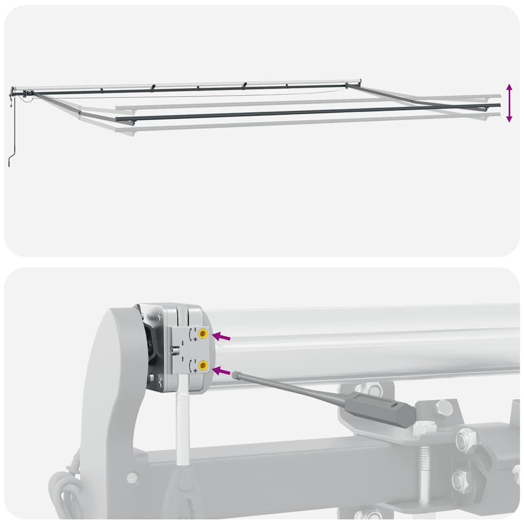 Markise Automatisch mit LEDs Weinrot 600x300 cm