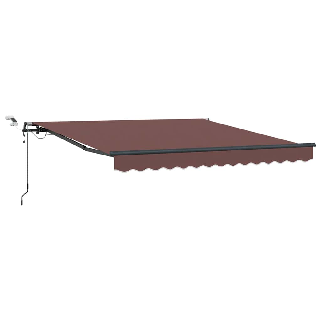 Markise Automatisch mit LEDs Braun 300x250 cm