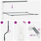 Markise Automatisch mit LEDs Braun 400x300 cm
