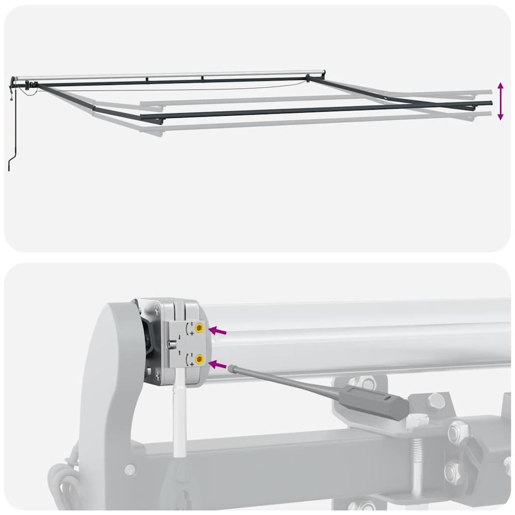 Markise Automatisch mit LEDs Braun 400x300 cm