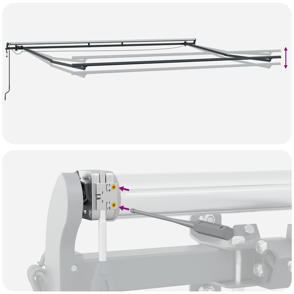 Markise Automatisch mit LEDs Anthrazit & Weiß 300x250 cm