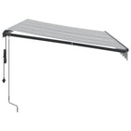 Markise Automatisch mit LEDs Anthrazit & Weiß 350x250 cm