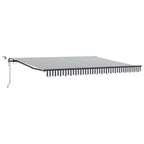 Markise Automatisch mit LEDs Anthrazit & Weiß 400x300 cm