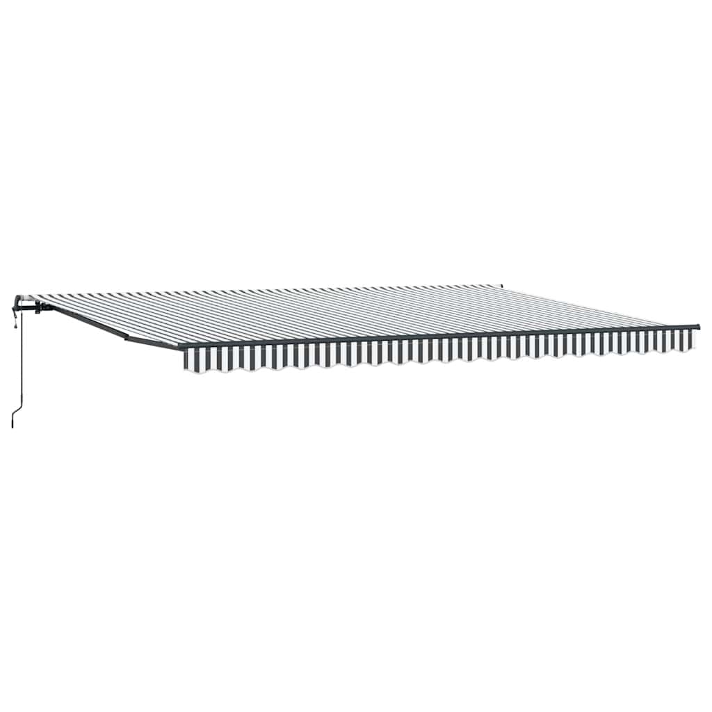Markise Automatisch Anthrazit und Weiß 500x300 cm