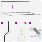 Markise Automatisch mit LEDs Anthrazit & Weiß 600x300 cm