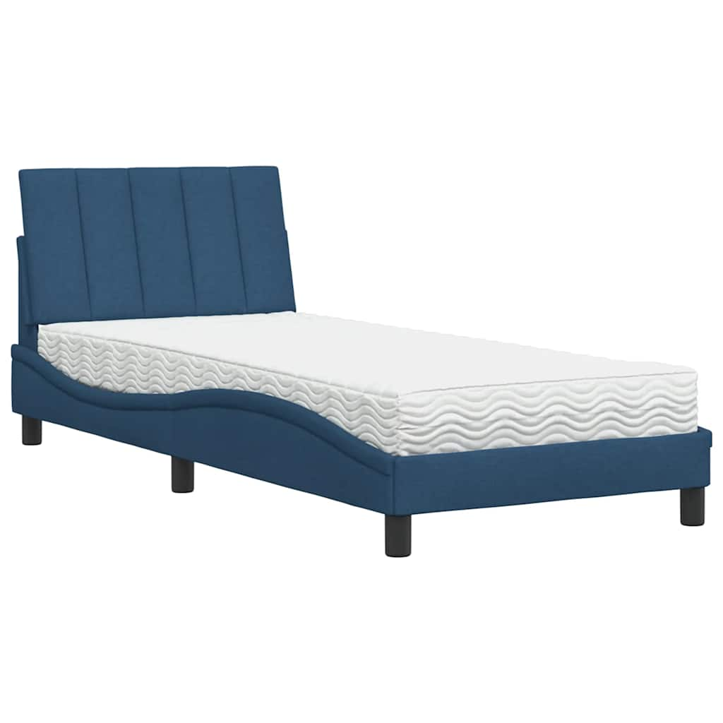 Bett mit Matratze Blau 80x200 cm Stoff