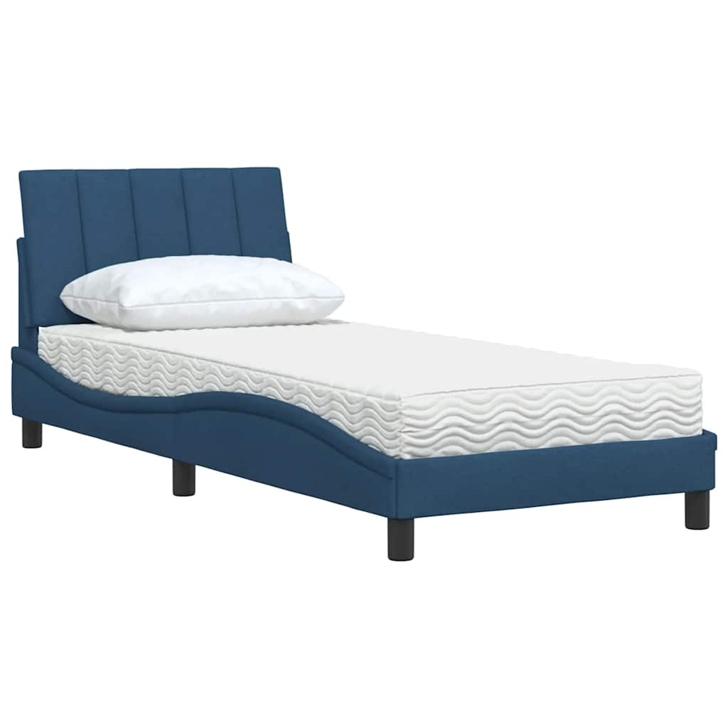 Bett mit Matratze Blau 80x200 cm Stoff