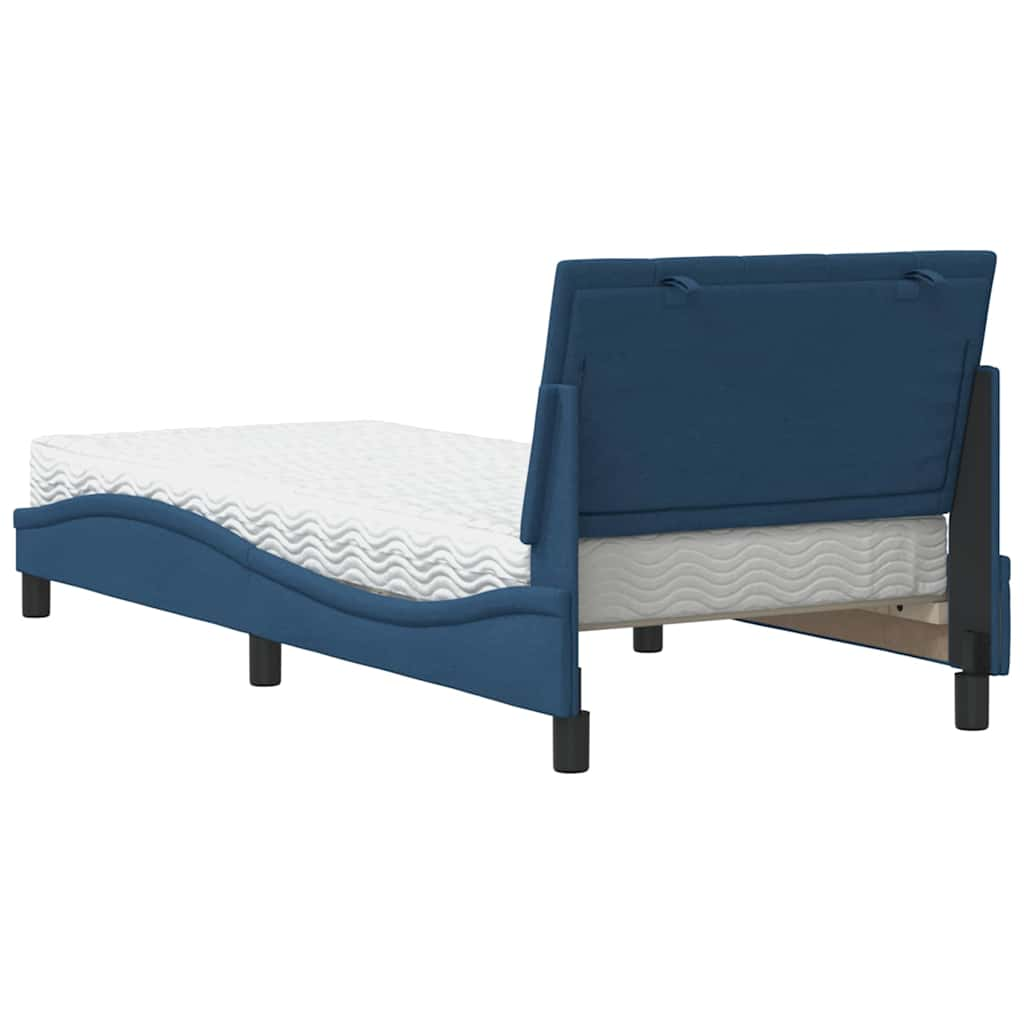 Bett mit Matratze Blau 90x200 cm Stoff