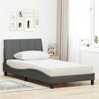 Bett mit Matratze Dunkelgrau 100x200 cm Stoff