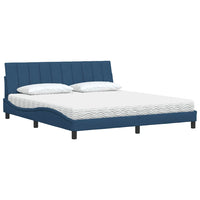 Bett mit Matratze Blau 180x200 cm Stoff