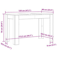 Esstisch Artisan-Eiche 120x60x76 cm Holzwerkstoff