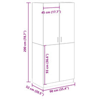 Kleiderschrank Artisan-Eiche 90x52x200 cm Holzwerkstoff