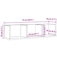 CD-Wandregal Altholz-Optik 75x18x18 cm Holzwerkstoff