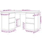 Eckschreibtisch Altholz-Optik 145x100x76 cm Holzwerkstoff