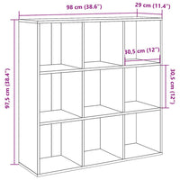 Bücherregal Altholz-Optik 98x29x97,5 cm