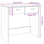 Schreibtisch Artisan-Eiche 80x40x75 cm Holzwerkstoff