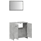 Badschrank mit Spiegel Betongrau Holzwerkstoff