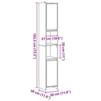 Badschrank Artisan-Eiche 30x30x183,5 cm Holzwerkstoff