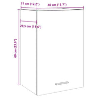 Hängeschrank Betongrau 40x31x60 cm Holzwerkstoff