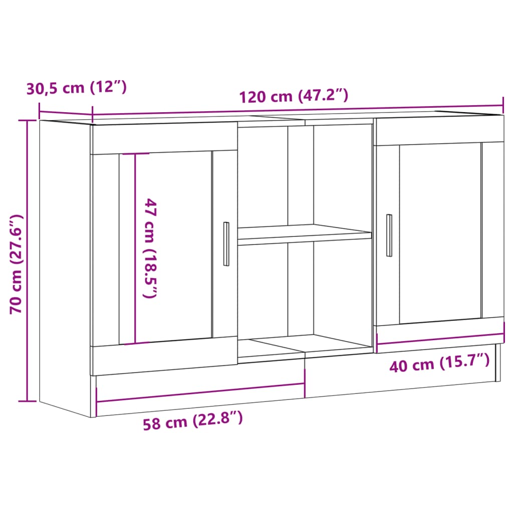 Sideboard Altholz-Optik 120x30,5x70 cm Holzwerkstoff