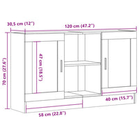 Sideboard Altholz-Optik 120x30,5x70 cm Holzwerkstoff