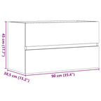 Waschbeckenunterschrank Betongrau 90x38,5x45 cm Holzwerkstoff