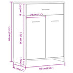 Badschrank Artisan-Eiche 60x33x80 cm Holzwerkstoff