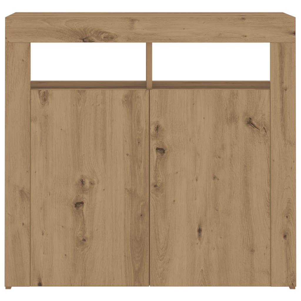 Sideboard mit LED-Leuchten Artisan-Eiche 80x35x75 cm