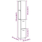 Badschrank Artisan-Eiche 25x25x170 cm Holzwerkstoff