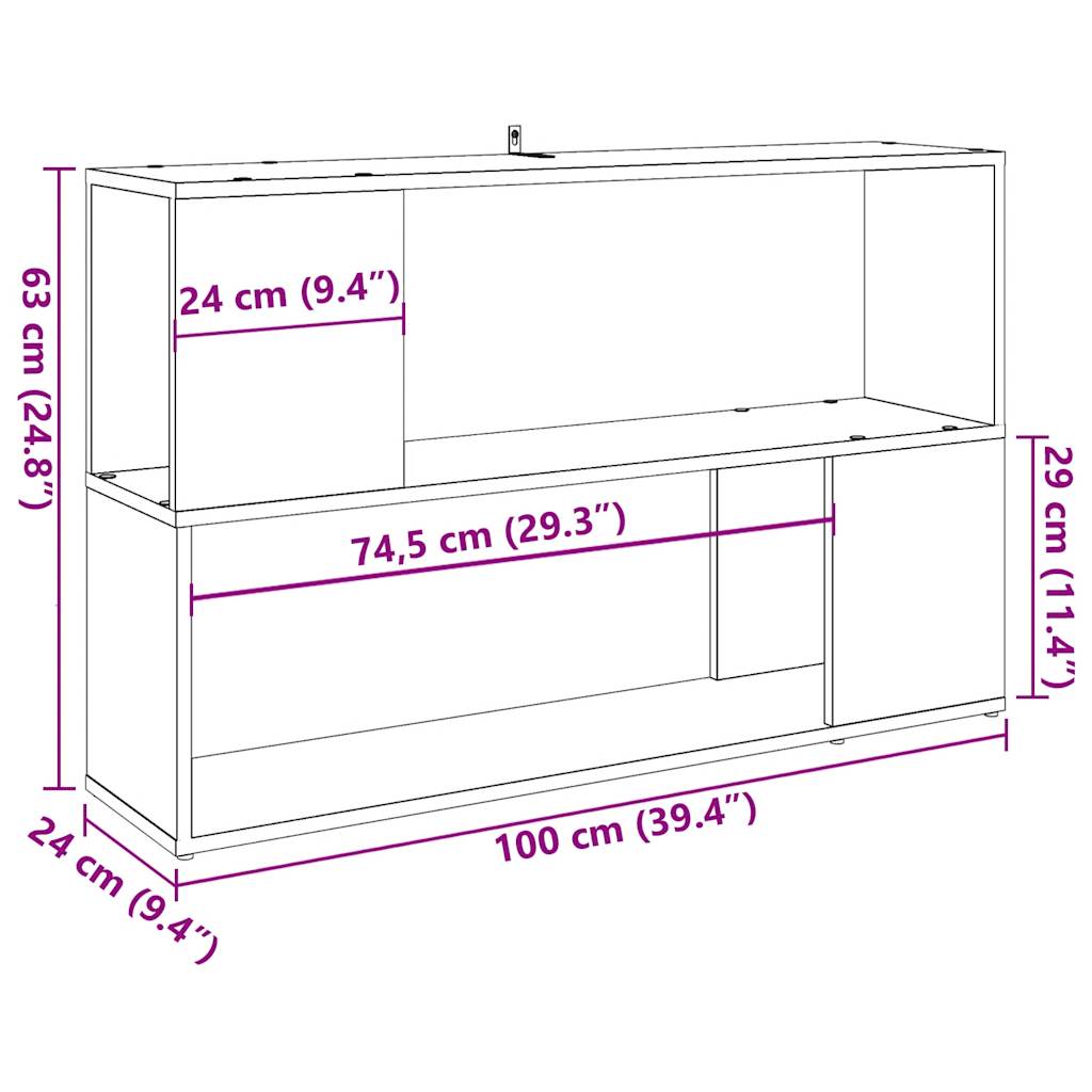 Bücherregal Altholz-Optik 100x24x63 cm Holzwerkstoff